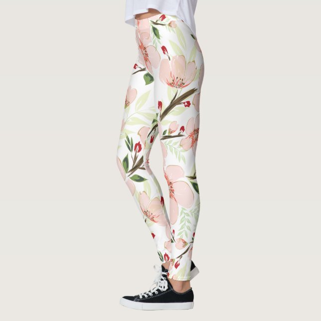 Pinke Blumen Leggings (Links)