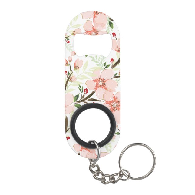 Pinke Blumen Mini Flaschenöffner (Rückseite)