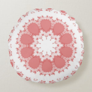 PINKE BLUMEN RUNDES KISSEN