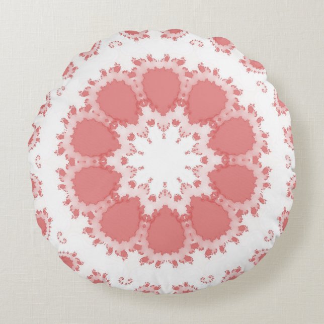 PINKE BLUMEN RUNDES KISSEN (Vorderseite)
