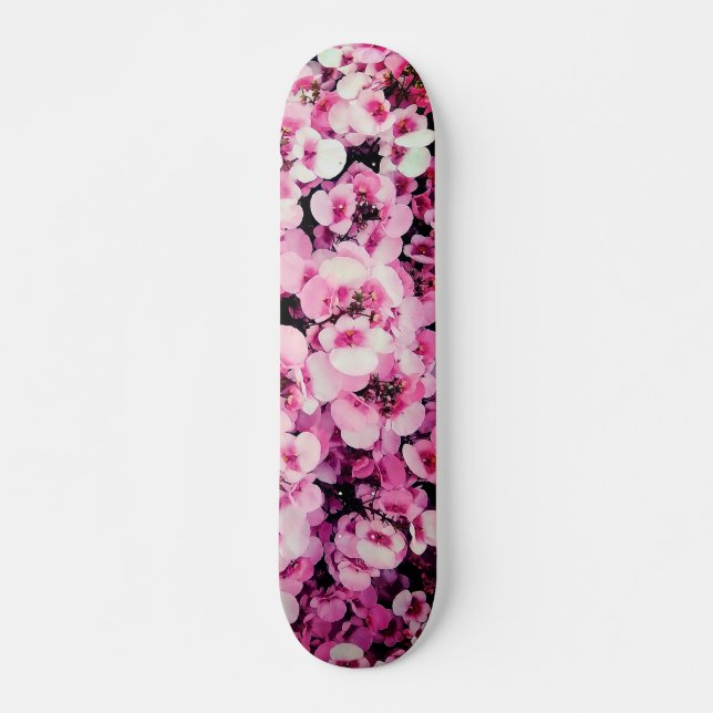 Pinke Blumen Skateboard (Vorne)