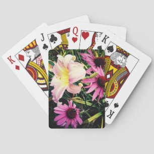 Pinke Blumen Spielkarten