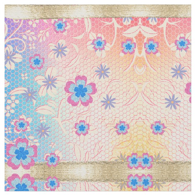 PINKE BLUMEN STOFF (Nahaufnahme)
