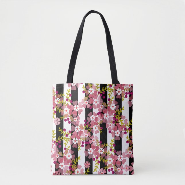 Pinke Blumen Tasche (Vorderseite)