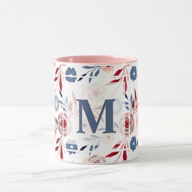 Pinke Blumen Tasse (Zentrum)