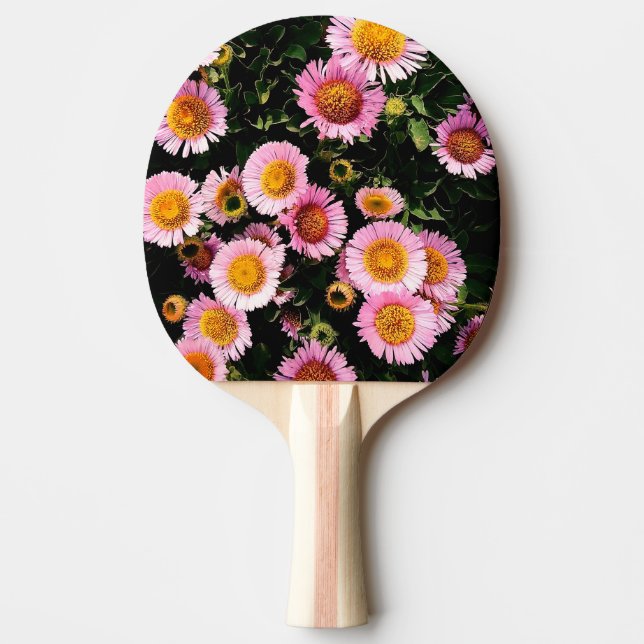 Pinke Blumen Tischtennis Schläger (Vorderseite)