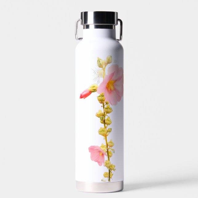 Pinke Blumen Trinkflasche (Vorne)