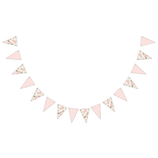 Pinke Blumen Wimpelkette (Alle)