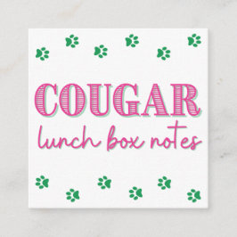 Pinke Cougar Print Name Lunch Notizen