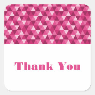 Pinke geometrische Dreiecke Danke Stickers