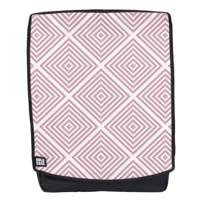 Pinke geometrische Quadrate Rucksack (Vorderseite)