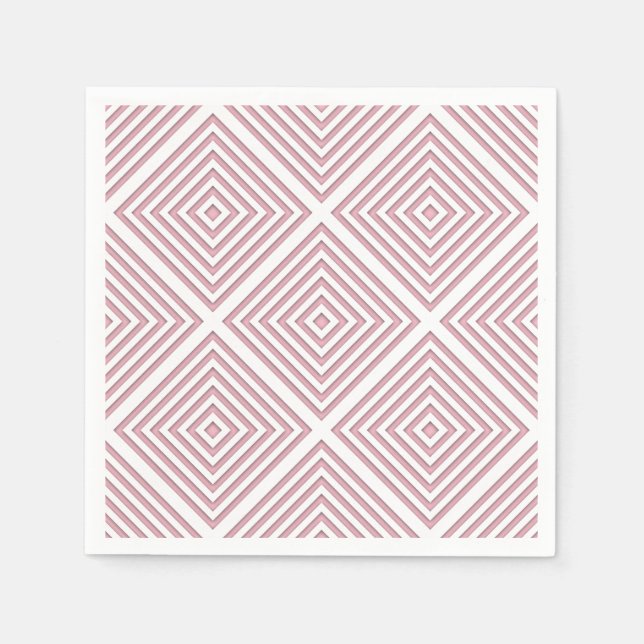 Pinke geometrische Quadrate Serviette (Vorderseite)