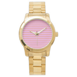 Pinke geometrische Streifen Armbanduhr