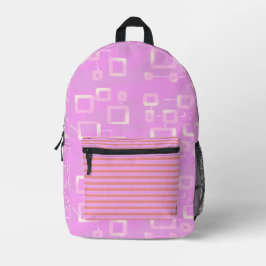 Pinke geometrische Streifen Bedruckter Rucksack