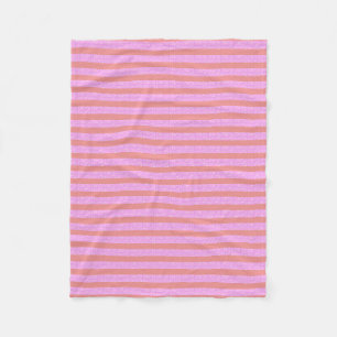 Pinke geometrische Streifen Fleecedecke