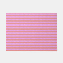 Pinke geometrische Streifen Fußmatte