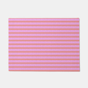 Pinke geometrische Streifen Fußmatte