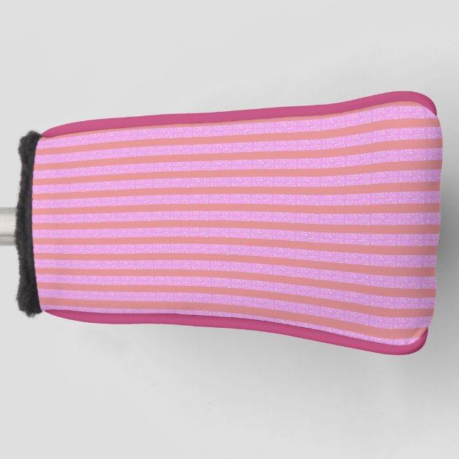 Pinke geometrische Streifen Golf Headcover (Vorderseite)