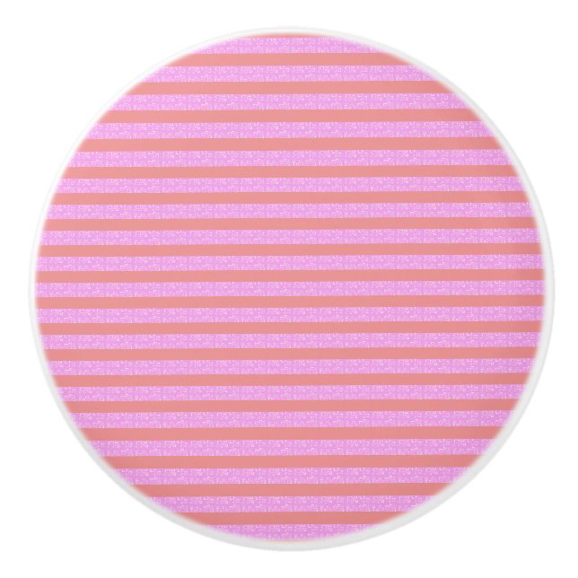Pinke geometrische Streifen Keramikknauf (Vorderseite)