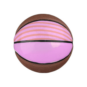 Pinke geometrische Streifen Mini Basketball