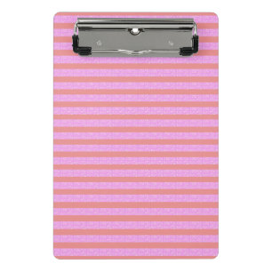 Pinke geometrische Streifen Mini Klemmbrett