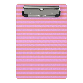 Pinke geometrische Streifen Mini Klemmbrett