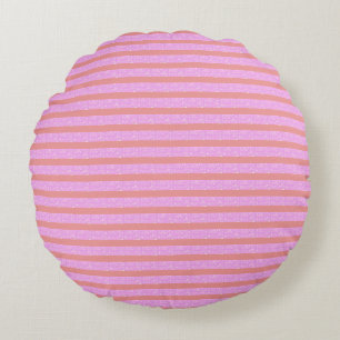 Pinke geometrische Streifen Rundes Kissen