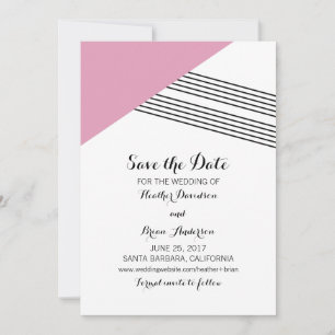 Pinke geometrische Streifen Save the Date einladen