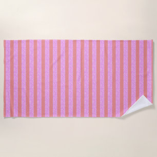 Pinke geometrische Streifen Strandtuch