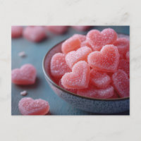 Pinke Herzen aus Zucker in Schale Valentinstag