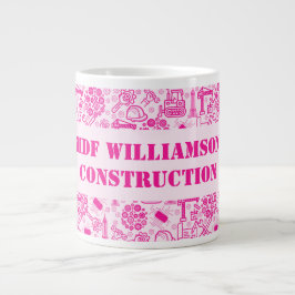 Pinke, mädchenhaft, moderner Architectural Bluepri Jumbo-Tasse