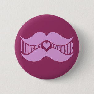 Pinke Mustaches benutzerdefinierte Taste Button