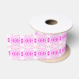 Pinke Weißes geometrisches Art Deco Valentine Lieb Satinband
