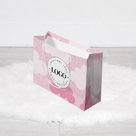 Pinke Wolken gepunktete Kid-Store-Markenbezeichnun Große Geschenktüte