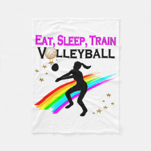 PINKEN ESSEN, SCHLAFEN, TRAGVOLLEYBALL FLEECEDECKE