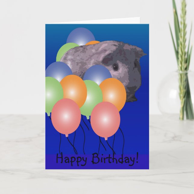 Pinkend Guinea Schwein, Happy Birthday! Karte (Vorderseite)