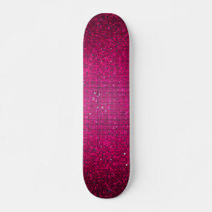 Pinker Glitter-Sequin Disco Old School Skateboard