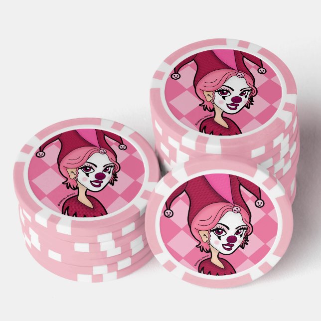 Pinker Joker Pokerchips (Stapel)
