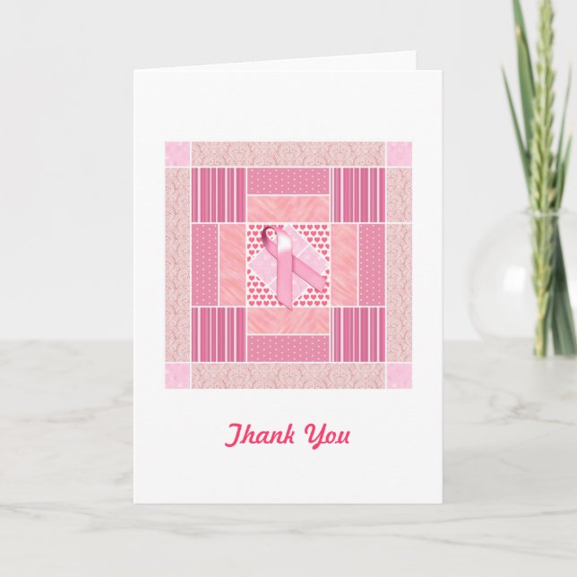 Pinker Tribut an Brustkrebserkrankungen Dankeskarte (Vorderseite)