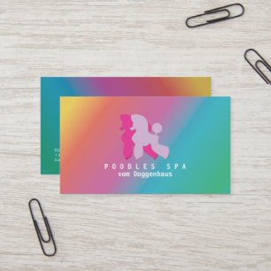 Pinker und roter Pudel-Paar Firmenkarte Visitenkarte