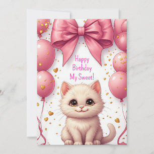 Pinkes Ballon-Kätzchen-Geburtstagsfeier 🐱