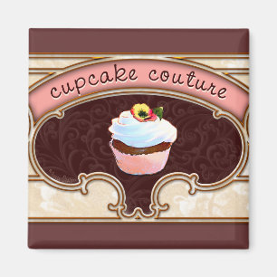 Pinkes Cupcake-Couture-Schild Logo-Banner Magnet