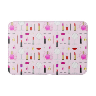 Pinkes Glamour-Make-up-Muster Badematte