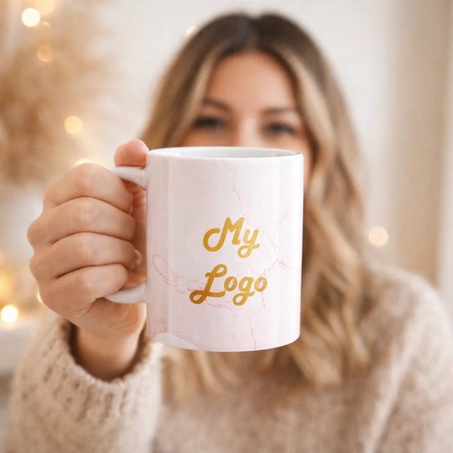 Pinkes Marmor Geschäft-Logo  Kaffeetasse (Von Creator hochgeladen)