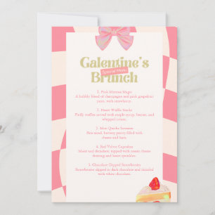 Pinkes Retro-Galentine's-Brunch-Menükarte Feiertagskarte