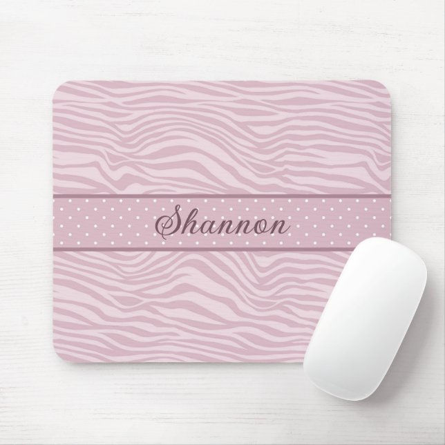 Pinkes Zebramuster & Punkte-Mauspad Mousepad (Mit Mouse)