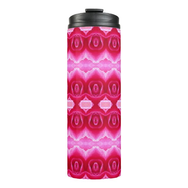 Pinkey-Rose Ikat 7 Thermosbecher (Vorderseite)