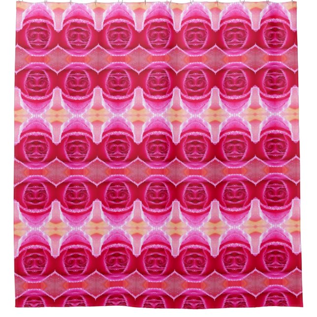 Pinkey Rose Ikat Duschvorhang (Vorderseite)