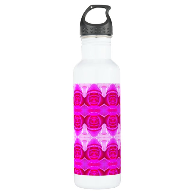 Pinkey Rose Ikat Edelstahlflasche (Vorderseite)