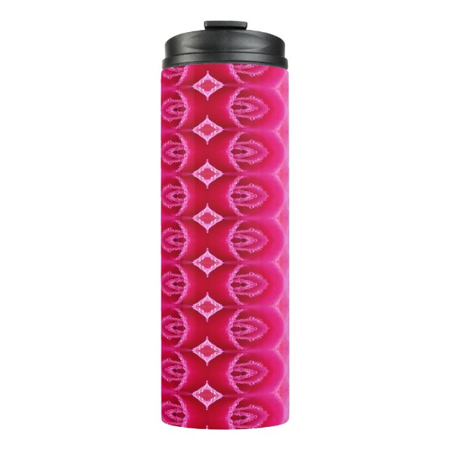 Pinkey Rose Ikat Zen Thermosbecher (Vorderseite)